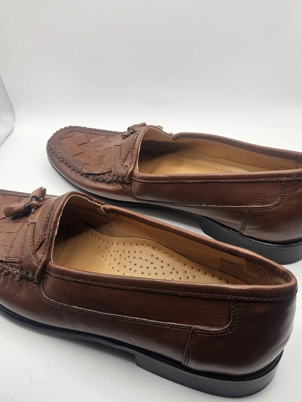 Giorgio Brutini Brown Woven Tassel Loafers 10.5